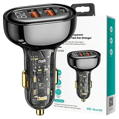 USAMS OMREŽNI POLNILEC 2XUSB+1XUSB-C 125W ZA TELEFONE ČRN