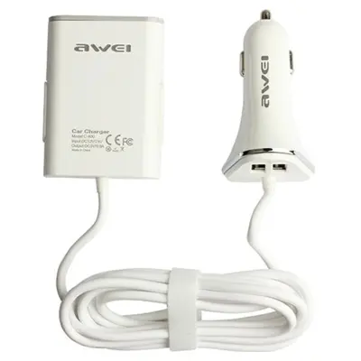 AWEI AVTOPOLNILEC C-400 9.6A 4XUSB HITROSTI BEL