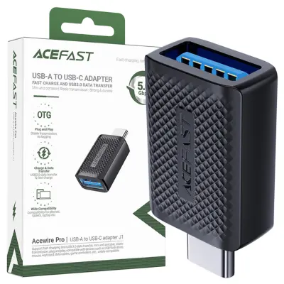 ACEFAST ADAPTER USB-A 3.0 V USB-C 3.0 5GB/S ČRN PRETVORNIK