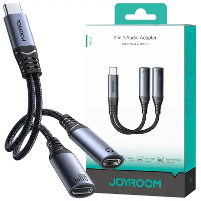 JOYROOM DAC ADAPTER 2V1 USB-C NA 2X USB-C ČRN RAČUNALNIŠKI TELEFON