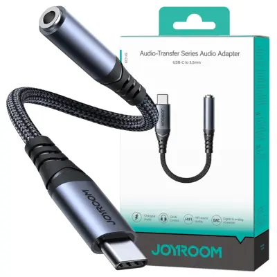 JOYROOM DAC ADAPTER USB-C NA MINI JACK 3,5 MM OHIŠJE ČRN KABEL