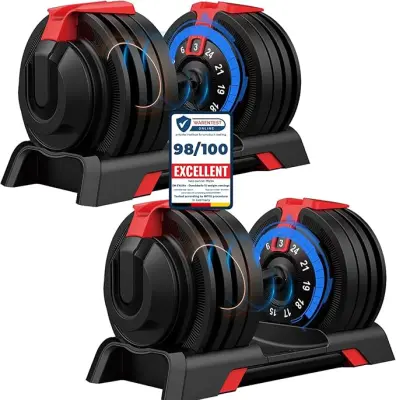 DH FitLife Nastavljive Hantle 3 do 24 KG z 12 Težnostnimi Stopnjami