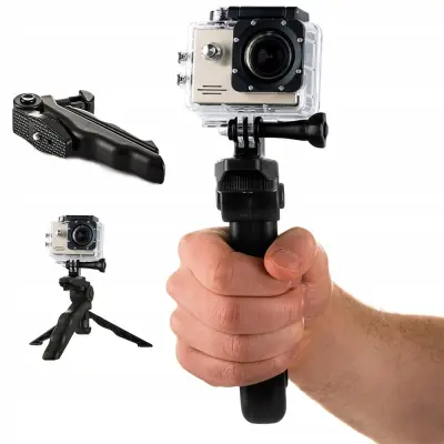 UCHWYT Z MINI STATYWEM DO KAMER SPORTOWYCH GOPRO SJCAM CZARNY
