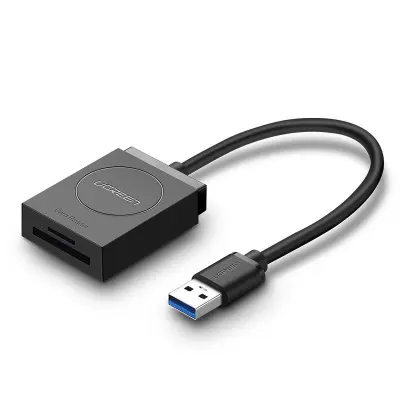 Čitalec pomnilniških kartic SD / micro SD, vtič USB 3.0, 15 cm - črn