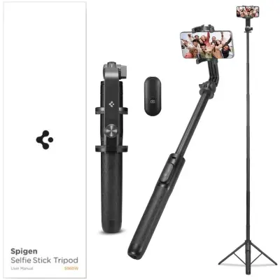 SPIGEN SELFIE STICK BLUETOOTH Z ETUIJKOM ZA TRINOŽNIK ZA TELEFONE ČRNO