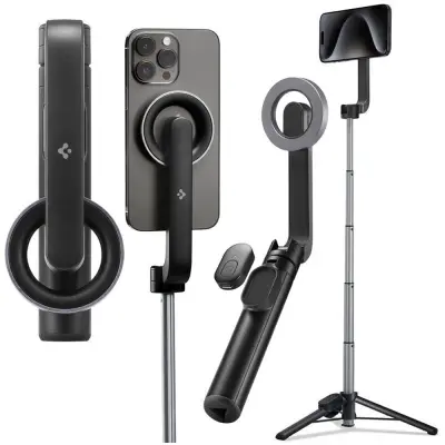 SPIGEN SELFIE STICK STATIV ZA MAGSAFE Z BLUETOOTH ZA IPHONE ČRN
