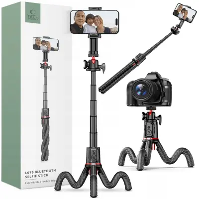 TECH-PROTECT L07S BLUETOOTH SELFIE STICK STATIV ZA TELEFONE ČRN