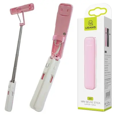 USAMS SELFIE STICK M1 MINI 3.5MM ROZA MONOPODE STICK ZA TELEFON