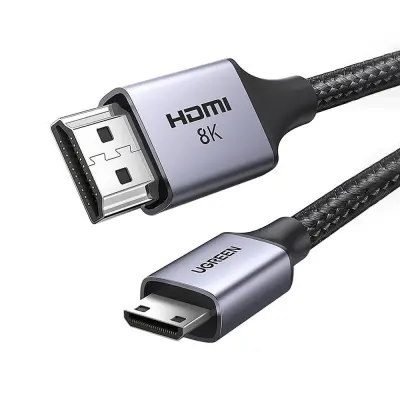 Adapterski kabel Mini HDMI - HDMI 8K, 2 m, siv