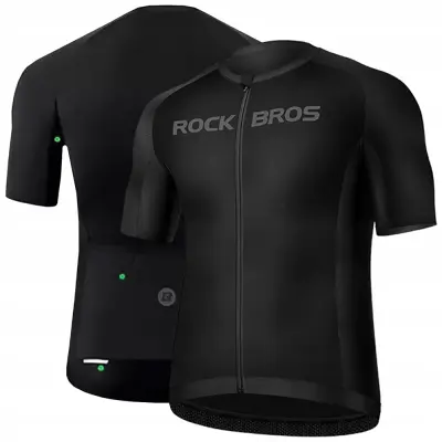 ROCKBROS KOLESARSKA MAJICA, KRATEK ROKAV, XXXL, PROFESSIONAL, ČRNA
