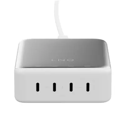 LinQ, GaN2 240W 4x polnilec USB-C za naprave, združljive z USB-C, Bela