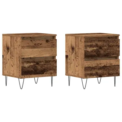 vidaXL Nočne omarice 2 kosa Staro les 40x35x50 cm Inženirski les