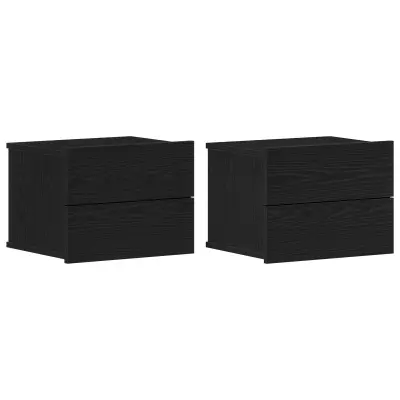 vidaXL Nočne omarice 2 kosi, črna, oreh, 40x30x30 cm, inženirski les