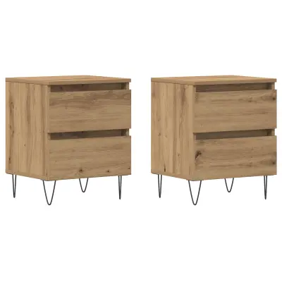 vidaXL Nočne omarice 2 kos Artisan hrast 40x35x50 cm Izdelano iz lesa