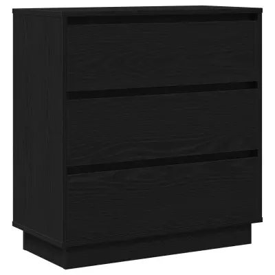 vidaXL Nočna omarica z LED osvetlitvijo Črna hrast 71x34,5x75 cm Inženirski les