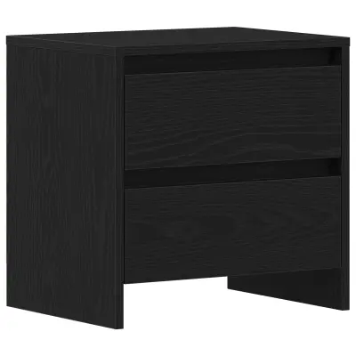 vidaXL Nočna omarica Črno hrast 45x34x44,5 cm Izdelano iz lesa