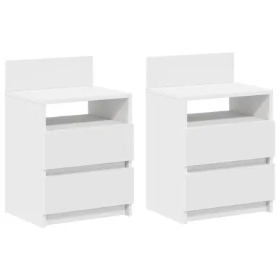 vidaXL Nočne omarice z 2 predaloma 2 kosa bele 40x33x60 cm