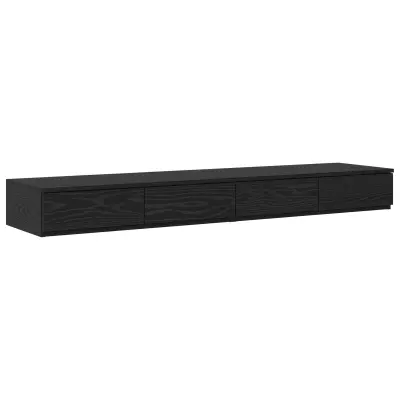 vidaXL Črni predali za posteljo 140x36,5x16,5 cm iz inženirskega lesa