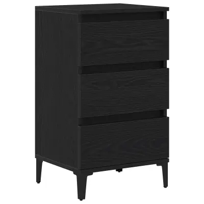 vidaXL Nočna omarica Črna Oaka 40x35x70 cm Inženirski les