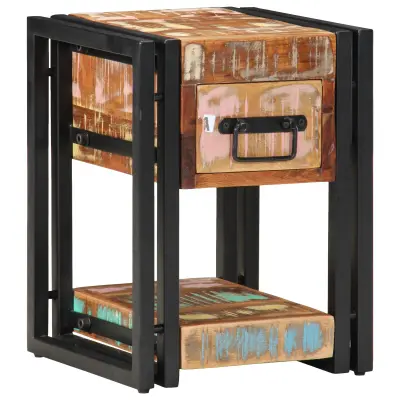 vidaXL Nočne omarice 2 kosa 40x40x40 cm Trden recikliran les