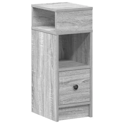 vidaXL Nočna omarica z predalom siva sonoma 25x31x66 cm