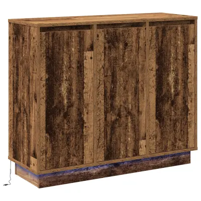 vidaXL Stranski stolp z LED, star les, 90x32x75 cm, umetni les
