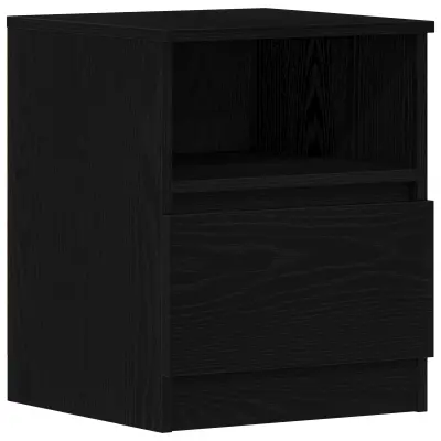 vidaXL Nočne omarice 2 kosa Črne hrasti 40x40x50 cm Iverna plošča