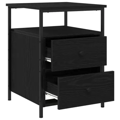 vidaXL Nočne omarice 2 kosa Črna Oreh 44x45x60 cm Inženirski les