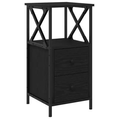 vidaXL Nočna omarica Črna Oreh 34x35,5x70 cm Lesena izdelava