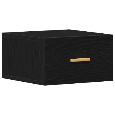 vidaXL Wall-mounted Nočna omarica Črna hrast 35x35x20 cm