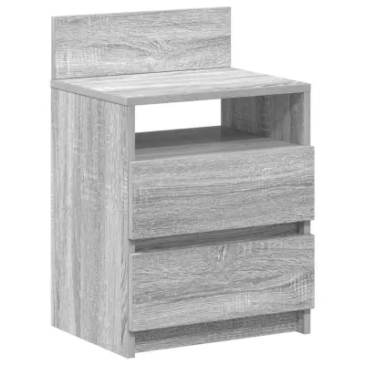vidaXL Nočna omarica z 2 predaloma siva sonoma 40x33x60 cm