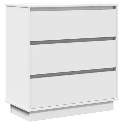vidaXL Nočna omarica z LED belo 71x34,5x75 cm inženirski les