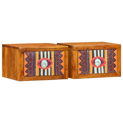 vidaXL Nočne omarice 2 kosa 35x30x22 cm Trden akacijev les