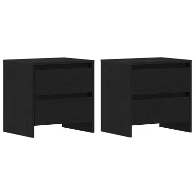 vidaXL Nočna omarica 2 kosa Črna hrast 45x34x44,5 cm Inženirski les