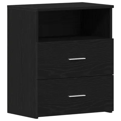 vidaXL Nočna omarica Črni hrast 50x32x60cm Iz inženirskega lesa