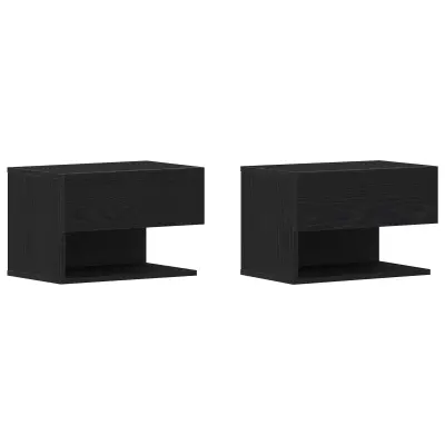 vidaXL Omarice za nočno omarico (set 2) - črn opečni les