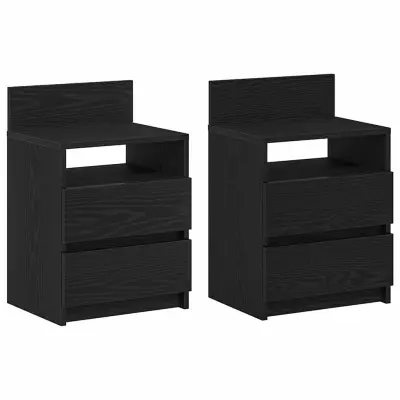 vidaXL Nočne omarice z 2 predaloma 2 kosa črna 40x33x60 cm