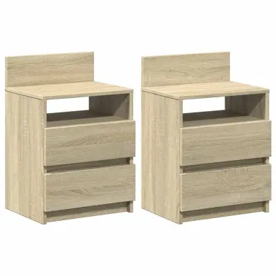 vidaXL Nočne omarice z 2 predaloma 2 kosa sonoma hrast 40x33x60 cm