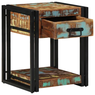 vidaXL Nočna omarica 40x40x50 cm Trden recikliran les