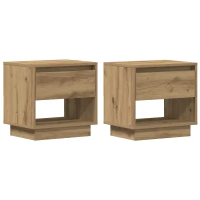 vidaXL Nočna omarica 2 kosi Artisan hrast 45x34x47 cm inženirska lesa