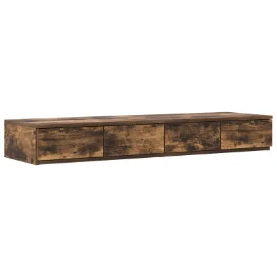 vidaXL Predali za posteljo Prekajeno hrast 120x36,5x16,5 cm Inženirski les