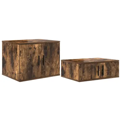 vidaXL Omara za shranjevanje, dimenzije 103x41x40 cm, iz prekajene hrastovine in vezanega lesa