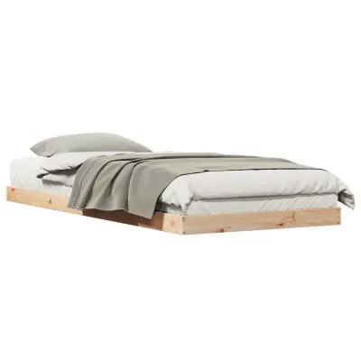 vidaXL Posteljni okvir Bel 80x220 cm Trden bor