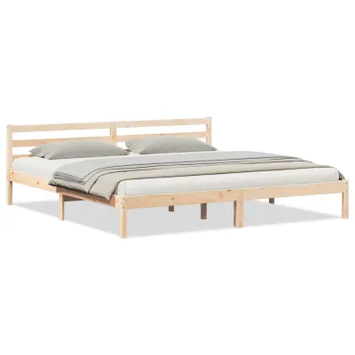 vidaXL Postelja z naslonom 180x210 cm Trden borov les