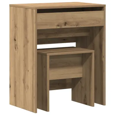 vidaXL Toaletna miza z ogledalom iz inženirskega lesa Artisan Oak