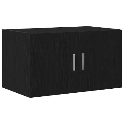 vidaXL Stenski omarica Črna hrast 70x42,5x40 cm Inženirski les