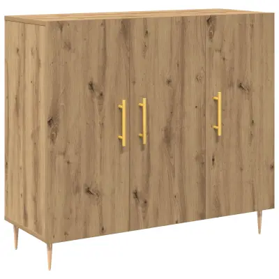 vidaXL Stranski odbor Artisan Oak 90x34x80 cm Izdelano iz lesa