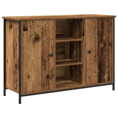 vidaXL Stranica Stara Les 100x35x70 cm Izdelana Les in Jeklo