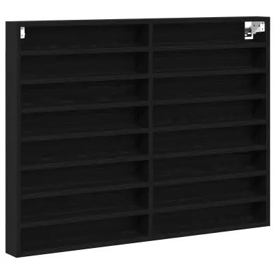 vidaXL Vitrine Kabinet Črna Oreh 100x8,5x75 cm Inženirski Les
