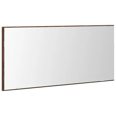 vidaXL Ogledalna omara z LED svetlobo Rjava hrast 80x37 cm